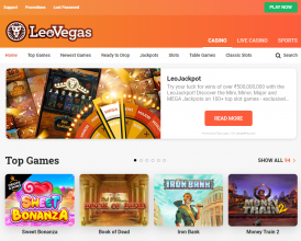 Leovegas Casino Homepage