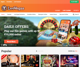LeoVegas Live Casino Homepage